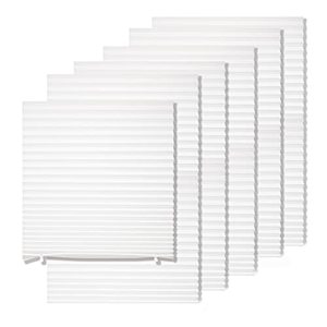lot 10094 image: MYshade 6 Pack Temporary Light Filtering Paper Shades for Windows,Paper Pleated Blinds with Adhesive,No Tools No Drilling Free Cut Size Paper Room Darkening Shades(White, 36 W x 72 H)