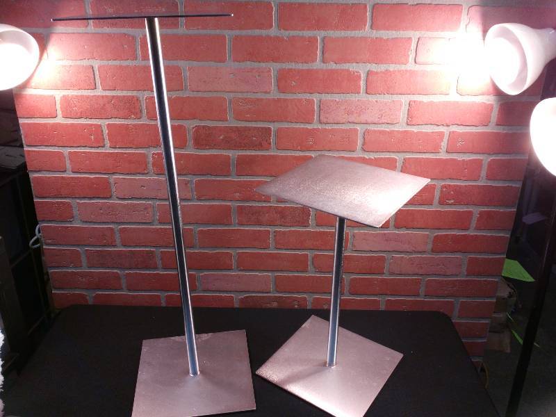 lot 41 image: Stainless Steel Metal Plant Stands Pedestals