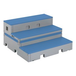 lot 70 image: Wenger Flip Form Platform Gray Base Blue Top Church Chior Theater Platform Risers