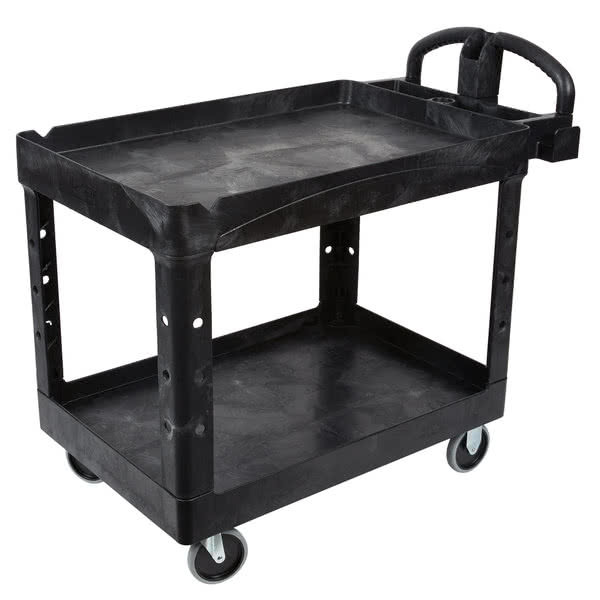 lot 72 image: Rubbermaid Lipped Shelf Utility Cart