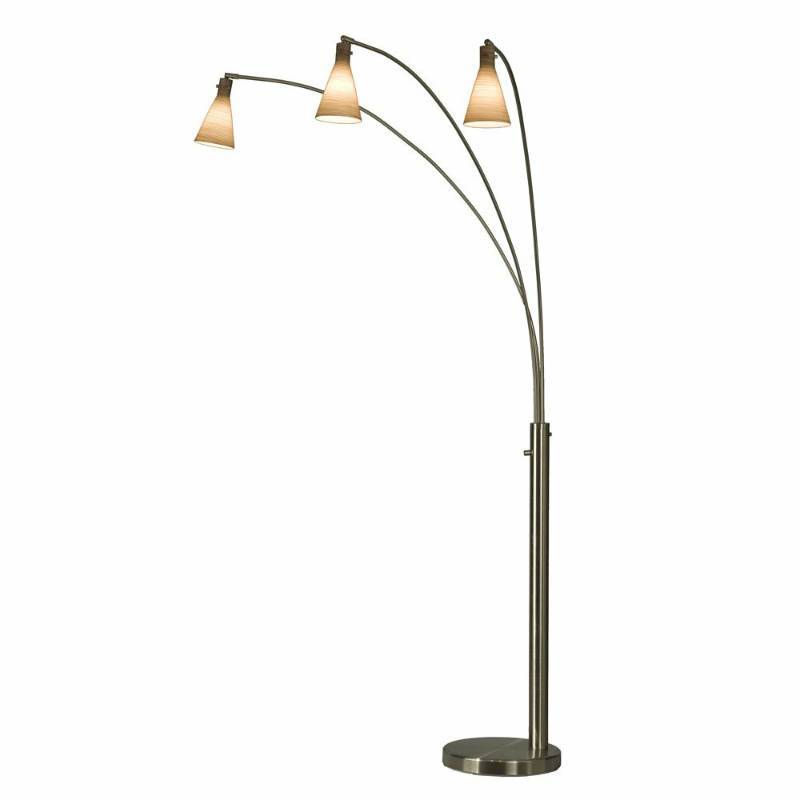 lot 74 image: 3 Armed Arch Floor Lamp