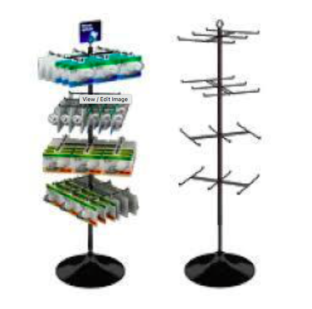 lot 86 image: 24-Hook Economical Display for Hanging Merchandise up to 7.25 wide Plastic floor Base