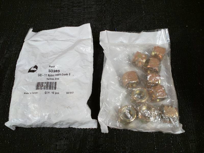 lot 200 image: Lawson 58-11 Nylon Inserts Grade 8 Yellow Zinc Alloy Steel