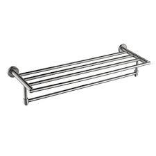 lot 247 image: Angle Simple Bathroom Shelf Towel Rack w Towel Bar