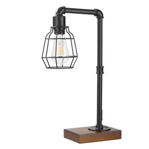 lot 89054 image: CONCA Industrial Steampunk Table Lamp, Edison Bulb, Metal, A-Black, 19.6x11.7x5.35 inches, 3 lbs, E26 Base, 800 Lumen, 120V