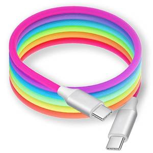 lot 89058 image: KINDRM USB C Charger Cable, 3ft Colorful Gradual Braided USB C to USB C Cable Type C Fast Charging Cord for iPhone 15 Pro Max Plus, MacBook AirPro, iPad Pro Air, Galaxy S23 S22 S21 S20  Ultra More