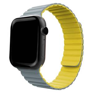 lot 89059 image: ONELANKS Silicone Magnetic Watch Bands for Apple Watch 42mm 44mm 45mm 49mm, Adjustable Loop Strap with Strong Magnetic Closure for iWatch Ultra Series 8 7 6 5 4 3 2 1 SE, Gray Yellow