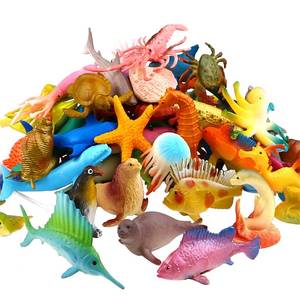 lot 89061 image: Funcorn Toys Ocean Sea Animal, 52 Pack Assorted Mini Vinyl Plastic Animal Toy Set, Realistic Under The Sea Life Figure Bath Toy for Child Educational Party Cake Cupcake Topper,Valentines Day Gift
