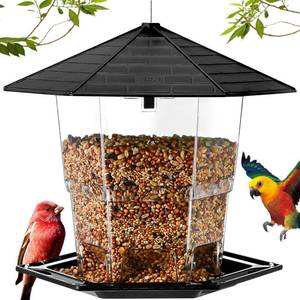 lot 89076 image: Jealoeur Bird Feeders for Outdoors Hanging Bird Feeder Wild Bird Seed, Black