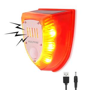 lot 89077 image: HULPPRE Solar Outdoor Motion Sensor Alarm-Dog Barking&Gunshot Sound,129db Loud Noise Maker,3 Work Modes Strobe Light with USB,Say Goodbye to The Unwanted Explorers - Retail $1601.44