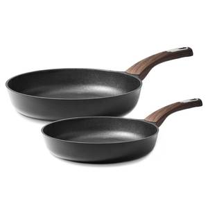 lot 89098 image: SENSARTE 2Pcs Nonstick Cookware Sets, 8 Inch & 9.5 Inch Nonstick Pots and Pans Set, Cooking Pan Set with Woodgrain Handle,Non Toxic Cookware for All Stove Tops, Healthy and Safe, Induction Compatible