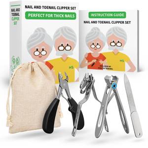 lot 89105 image: Healthy Seniors Complete Nail and Toenail Clippers for Seniors with Thick Toenails, Big Toe Nail Clippers for Thick Toenails Long Handle, Heavy Duty Toe Nail Clippers for Thick Nails for Seniors