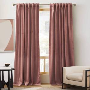 lot 89106 image: RYB HOME Soft Velvet Curtain for Home Decoration, Wild Rose Room Darkening Window Curtains & Drapes Thermal Insluated Noise Reuding Vertical Shade for Sliding Door Home Office, W52 x L90 inch, 2 Pcs