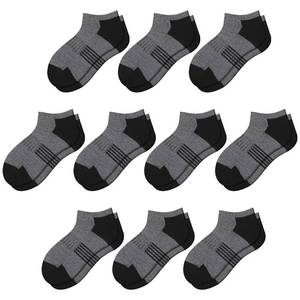lot 89146 image: Comfoex 10 Pairs Boys Socks Low Cut Ankle Socks For Kids 8-10 4-6 6-8 Years Old Short Athletic Socks With Cushioned Sole