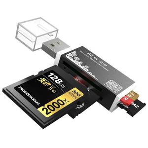 lot 89154 image: Micro SD Card Reader, 4-in-1 SD Card Reader to USB Adapter, Memory Card Reader for MS DuoPro, M2 Card, SDXC, SDHC, MMC, RS-MMC, Micro SDXC, Micro SDHC and TF Card (1Pack Black)