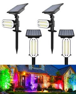 lot 89155 image: HAARAY Solar Spotlights Outdoor Waterproof, Color Changing Solar Halloween Lights,Solar Powered Outdoor Lights, Auto OnOff Solar Spot Lights for Outside, Multicolor, 4 Pack
