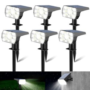 lot 89165 image: Kaxiida Solar Spot Lights Outdoor Waterproof, 3 Lighting Modes Solar Landscape Lights for Outside, 56LED Solar Powered Lights Dusk to Dawn Pack of 6