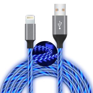 lot 89182 image: LED iPhone Charger Cord Light Up Lightning Cable  MFi Certified Apple Charger  Cool USB Fast Charging for iPhone 14 13 12 11 Pro Max XR X SE 8 Plus, iPad iPod and More (Blue, 6ft)