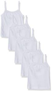 lot 89185 image: Hanes Girls Camisole, 100% Cotton Tagless Cami, Toddler Sizing, Multiple Packs & Colors Available, White- Set of 5, 2-3T