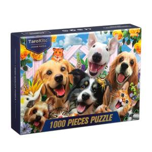 lot 89231 image: Jigsaw Puzzles for Adult 1000 Piece, Happy Pets - Thick, Sturdy Pieces Fit Together Perfectly - Challenging Family Activity - 27 x 20 Inches