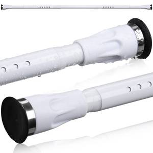 lot 89235 image: Shower Curtain Rod tension no drill, 42 to 100 inch Adjustable Heavy Duty black shower tension curtain rod for bathroom Closet Windows(Black)