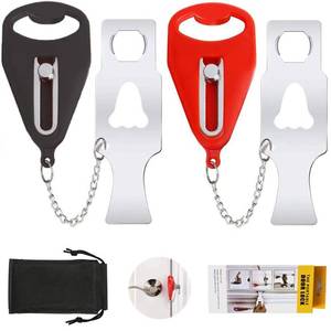 lot 89251 image: Portable Door Lock,Travel Lock, Add Extra Locks for Additional Safety and Privacy Lock Down for School, Airbnb, Home,Hotel(Set of 2)