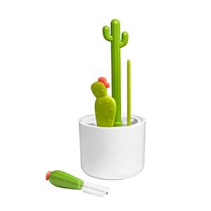 lot 89263 image: Boon Cacti Bottle Cleaning Brush Set - Includes Bottle Brush, Nipple Brush, Detail Brush, and Straw Brush - Baby Bottle Brush Set for Bottle Drying Rack - Baby Essentials - 4 Count