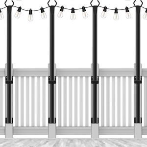 lot 89268 image: LETIANPAI 4 Pack 5 Ft String Light Poles, String Light Poles for Outside with Fixing Clips,Metal Poles for Outdoor String Lights, Hanging Light Poles for Deck Fence Garden Backyard Wall Bistro