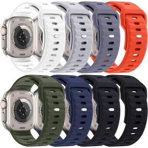 lot 89294 image: 6 Pack Ocean Band Compatible with Apple Watch Band Ultra 49mm for Women Men, Silicone Adjustable Sport Band with Metal Buckle for Apple Watch iWatch Ultra 1 2 Series Strap (8 Pack)