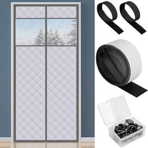 lot 89303 image: Visible Magnetic Thermal Insulated Door Curtain- Fits 36 x 80 Door Soundproof Windproof Insulation Doorway Curtain with Window- Automatic Closing Door Screen Cover for Keeping Warm in Winter