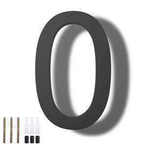 lot 89310 image: DEWEL 8 inch Floating Large House Numbers for Outside, Black Modern House Address Numbers Decor for 911 Visibility Signage with Nail Kits (House Number 0)