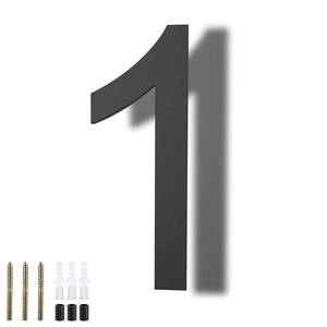 lot 89311 image: DEWEL 8 inch Floating Large House Numbers for Outside, Black Modern House Address Numbers Decor for 911 Visibility Signage with Nail Kits (House Number 1)