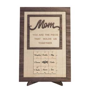 lot 89319 image: DIYOOHOMY Mom Puzzle Piece Gift You Are The Piece That Holds Us Together, Personalized Handmade Mothers Day 3D Wood Plaque Sign Son Kids Daughter