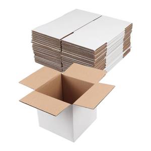 lot 89335 image: Hoikwo 6x6x6 Shipping Boxes Set of 25, White Corrugated Cardboard Box for Small Business for Packaging Mailing