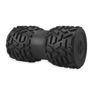 lot 89360 image: Gaiam Restore Grooved Foam Roller - Cradles The Spine, Calf, or Arms for Deep Muscle Release - Lightly Textured with Padding for Gentle Massage - 8 L x 4 D - Includes Massage Guide