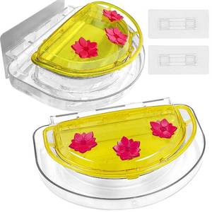 lot 89361 image: Lulu Home Hummingbird Feeder, 8 Fluid Ounces Flower Bird Feeder with 3 Feeding Stations for Outdoors