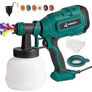 lot 89367 image: WIBENTL Paint Sprayer, 700W HVLP Electric Spray Paint Gun, with 6 Copper Nozzles & 3 Patterns, Paint Sprayers for Home Interior and Exterior, Furniture, Fence, Walls, DIY Works, Ceiling WSG10A