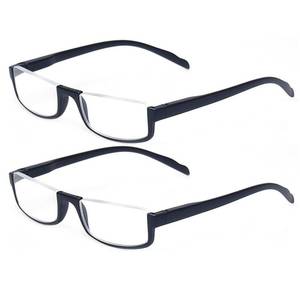 lot 89377 image: Kerecsen Reading glasses 2 Pair Half Moon Half Frame Readers Spring Hinge Men and Women Glasses (2 Pack Black, 2.75)