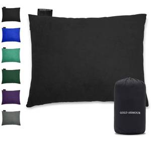 lot 89388 image: Gold Armour Camping Pillow - Backpacking and Travel Pillow for Sleeping and Traveling - Compressible Memory Foam Travel Pillow - Essential Camping Accessories Gear (Medium 14x18in, Black)