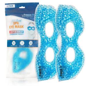 lot 89393 image: USA Merchant - 2 Redesigned Therapeutic Spa Gel Bead Eye Masks - HotCold Reusable Ice Packs with Flexible Beads - Compress Therapy for Puffy Eyes, Dark Circles, Headaches, Migraines, Stress Relief