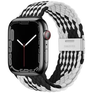 lot 89395 image: Qimela Compatible with Apple Watch Band 38mm 40mm 41mm 42mm 44mm 45mm 46mm 49mm for Women Men,Sport Solo Loop Strap Stretchy Nylon Braided Wristband for iWatch Series 10 9 8 7 6 SE 5 4 3 Ultra 2 1
