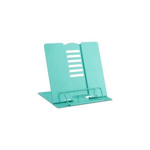 lot 89409 image: MSDADA Small Desk Book Stand Metal Reading Rest Book Holder Adjustable Cookbook Documents Holder Portable Sturdy Bookstands for Recipes Textbooks Tablet Music Books(Light Green)