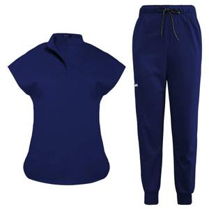 lot 89418 image: niaahinn Scrubs Set for Women Nurse Uniform Jogger Suit Stretch Top & Pants with Multi Pocket for Nurse Doctor Esthetician Workwear (dark-blue, X-Large)