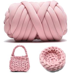 lot 89421 image: Chunky Yarn for Hand Knitting DIY for Knitting Bags Cushions and Other Home Decorations(Pink,0.88 lb400g,20yards)