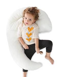 lot 89447 image: Choc chick Curve Long Toddler Kids Body Pillow for Sleeping,34x27 inches Moon Shape Soft Child Hug Sleep Pillow, 100% Organic Cotton Pillowcase, Washable Breathable Crib Toddler Pillows