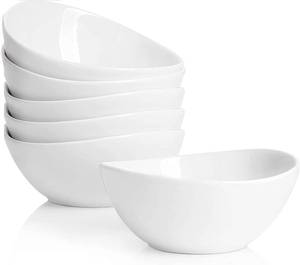 lot 89450 image: Taeochiy 5 Ounce Small Bowls, Ceramic Dessert Bowls for Cereal, Soup, Ice Cream, Small Serving Bowls Set for Kitchen, Set of 6, White