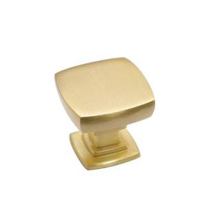 lot 89474 image: homdiy 10 Pack Brushed Brass Cabinet Knobs Solid Dresser Knobs - Square Drawer Knobs for Dresser Drawers MO9016GD Kitchen Cabinet Hardware