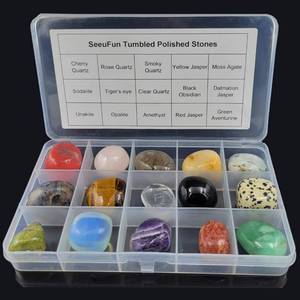 lot 89490 image: 15Kinds Tumbled Polished Stone Handpicked Energy Crystals Natural Rock and Mineral Collections Specimens Chakra Healing Stones