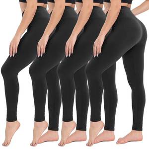 lot 89496 image: CAMPSNAIL 4 Pack Leggings for Women - High Waisted Tummy Control Yoga Pants with Pockets for Workout Gym Black Capri Leggings LXL