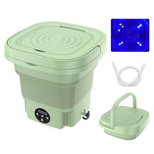 lot 89497 image: Portable Washing Machine for Apartments, Upgraded 8L Mini Folding Washing Machine Portable with Disinfection Function, Small Portable Washer Machine for Apartments, Dorm, Camping, RV, Travel Laundry